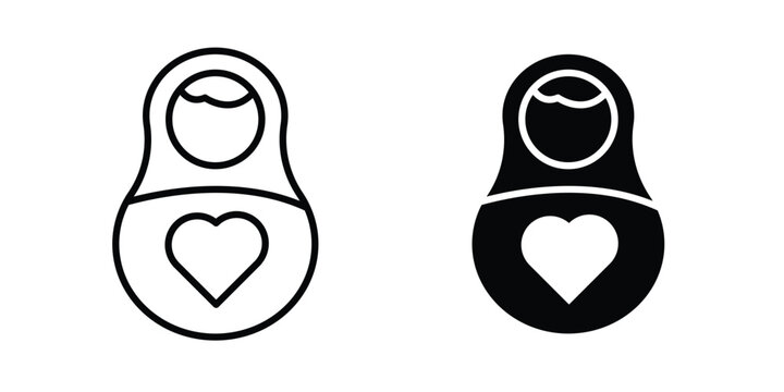 Nesting dolls icon on white background, simple icons.