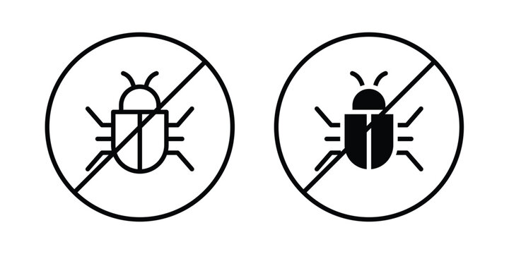 No Bug icon on white background, simple icons.