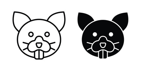 Otter icon on white background, simple icons. © Tareem