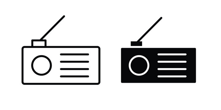 Radio icon on white background, simple icons.