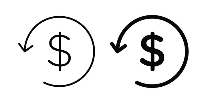 Refund icon on white background, simple icons.