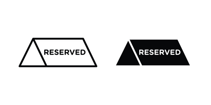 Reservation table icon on white background, simple icons.