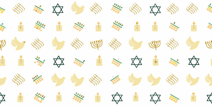 jewish symbols pattern a seamless repeating decorative design
