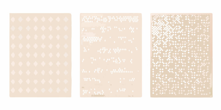 geometric diamond patterns beige vector illustrations on white background