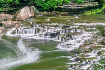 Fototapeta premium Waterfall at Old Stone Fort State Park in Tennessee