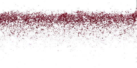 A striking abstract composition showcases a textured line of red coffee powder, gracefully against the light of background. © alien