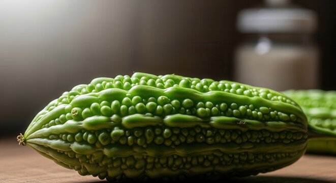Vibrant Green Bitter Gourd Vegetable Ready For Culinary Use