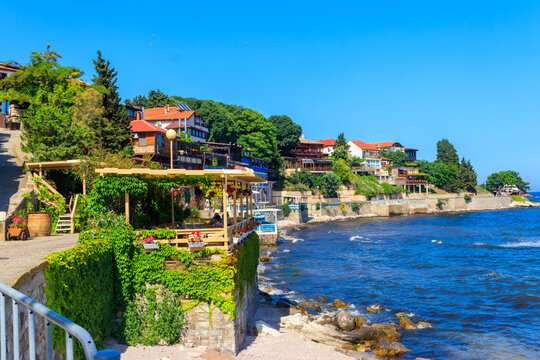 View of the embankment of the old town of Nessebar, Bulgaria