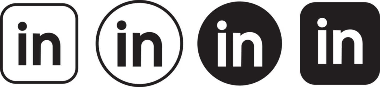 Global professional identity and LinkedIn icons for branding, professional vector set