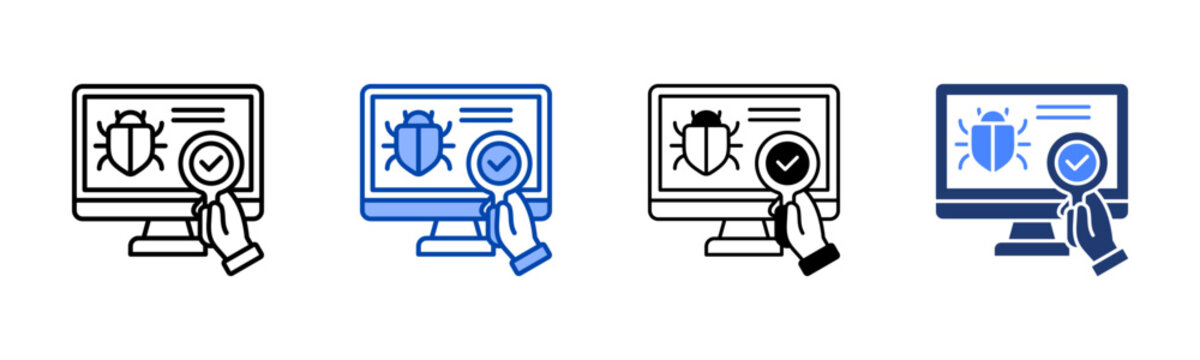 Vulnerability Scan  Icon with Style Variations