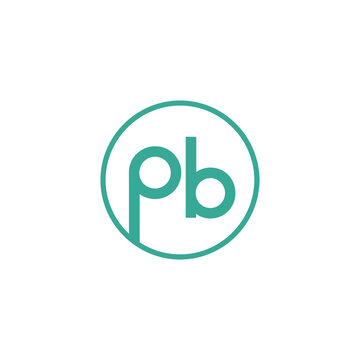 Teal lowercase letters p and b inside a circle on a white background