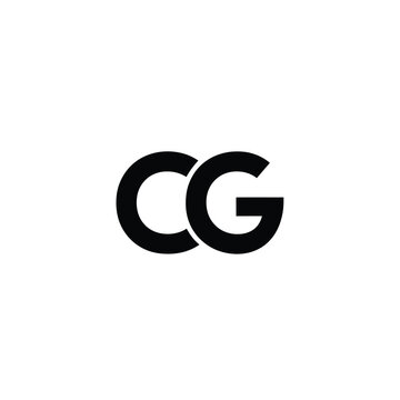 Bold monogram consisting of interlocking letters c and g in black color