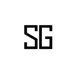 Obraz premium Bold geometric monogram with interlocking letters s and g in black