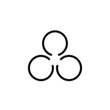 Three interconnected circles forming a geometric symbol