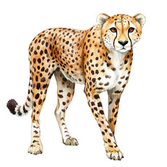 watercolor vector of Cheetah, isolated on a white background. © nexora