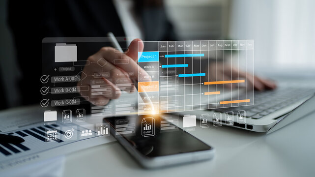 Project tracking system with Gantt chart and workflow elements for business scheduling and task management Parse