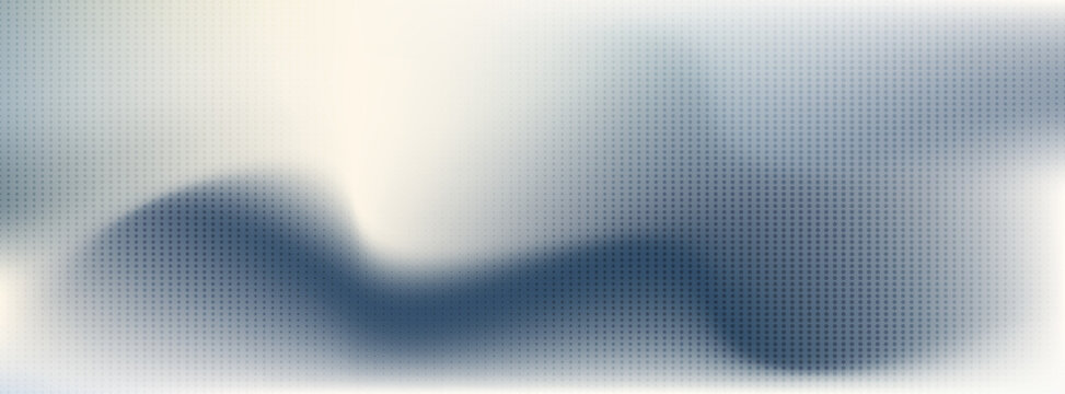 Seamless vector background: A misty, textured blend of cool blue tones fading into soft white. Featuring a subtle, fine halftone dot pattern throughout.