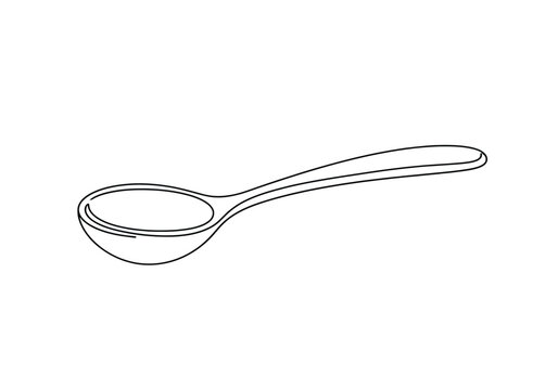 Minimalist line drawing of a kitchen spoon or tablespoon with line art