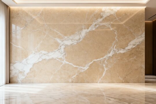 Marble wall and floor in interior space