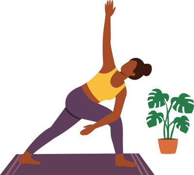 Young beautiful woman practicing yoga near floor window in yoga studio. Young beautiful girl doing exercises at home. Harmony, balance, meditation, relaxation, healthy lifestyle concept