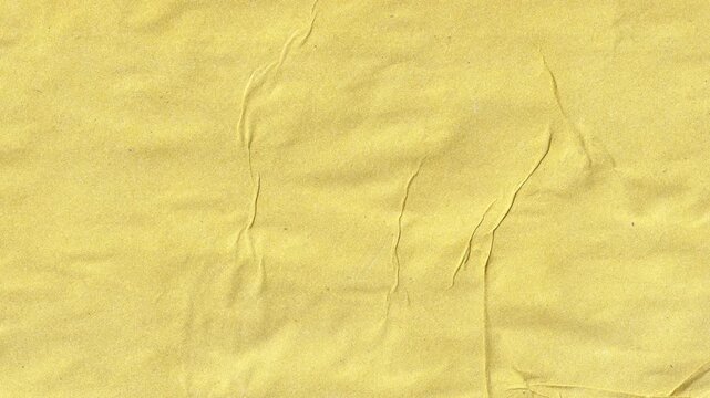 Animated yellow wrinkled paper texture background with aged creased surface and vintage aesthetic for creative art projects film overlays and stop motion visuals.

