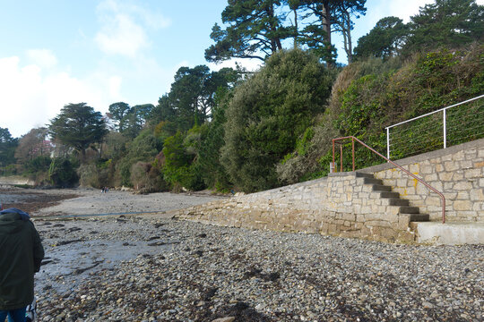 Idyllic rural scenery at English ria of Helford River on a winter day. Photo taken February 2026, Helford River, Cornwall, United Kingdom.