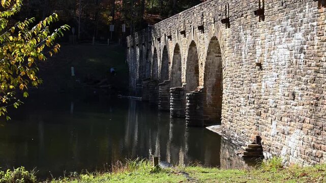  Stone Arch Bridge, historic Byrd Creek Dam located at Cumberland Mountain State Park in Crossville