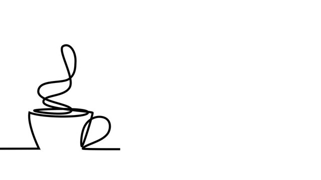 Simple line drawing of coffee cup