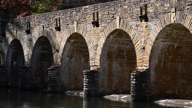  Stone Arch Bridge, historic Byrd Creek Dam located at Cumberland Mountain State Park in Crossville