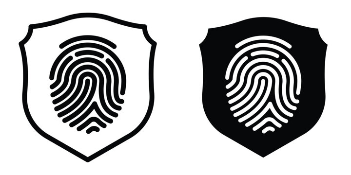 Biometric security icon design illustration drawings
