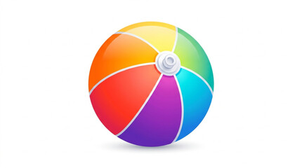 Fototapeta premium Colorful Beach Ball Isolated on White Background.