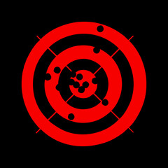 Target Symbol. Black target symbol with circles. Black target icon with crosshairs. Target achievement icon with check mark and arrows indicating success. Success. © Mylifeontopdm
