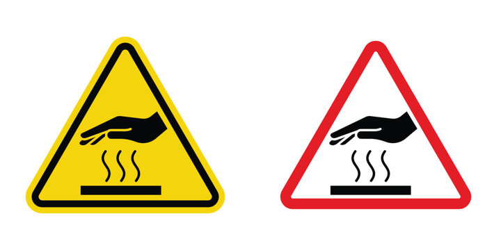Caution hot surface sign design illustration drawings
