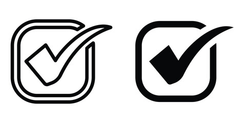 Check or tick mark icon design illustration drawings © Ro