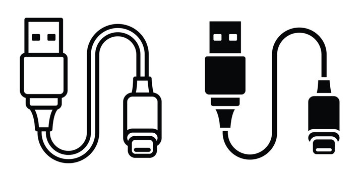 Charging cable icon design illustration drawings
