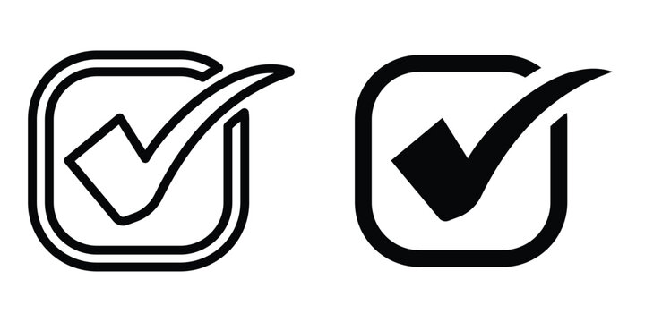 Check or tick mark icon design illustration drawings