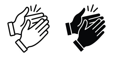 Obraz premium Clapping hands icon design illustration drawings
