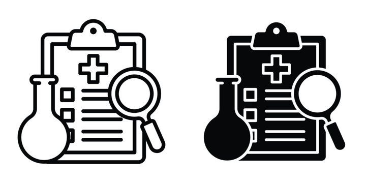Clinical trial icon design illustration drawings