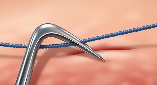 Close Up Precision Hook Piercing Barbed Wire