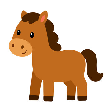 Cute farm horse cheerful domestic animal playful countryside character portrait