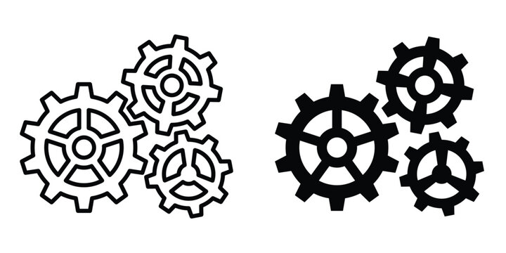 Mechanism icon design illustration drawings