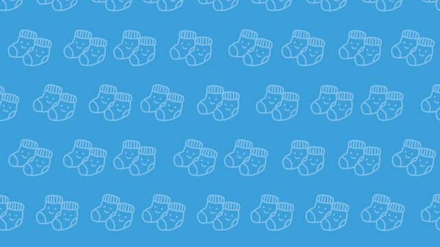 かわいいベビーソックスのシームレスループアニメーション