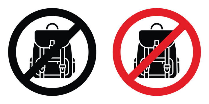 No backpacks allowed sign design illustration drawings
