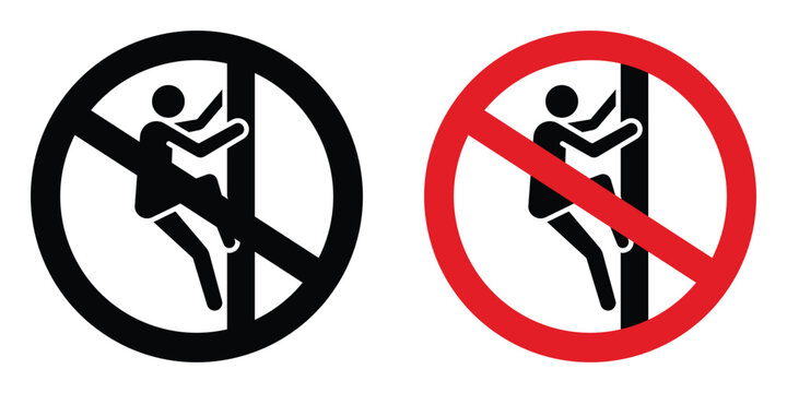 No climbing allowed sign design illustration drawings
