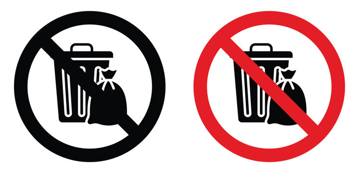 No garbage sign design illustration drawings