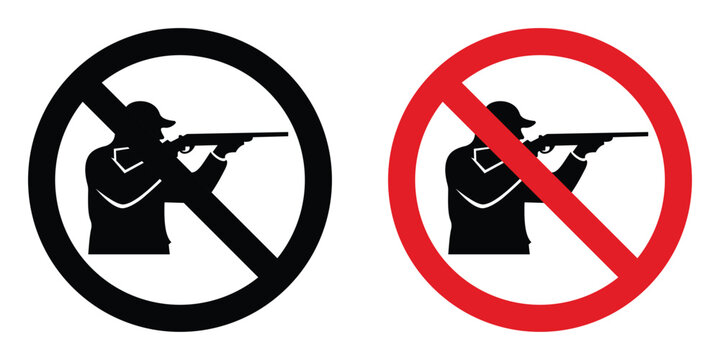 No hunting sign design illustration drawings