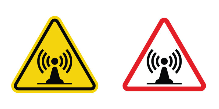 Non ionizing radiation hazard sign design illustration drawings