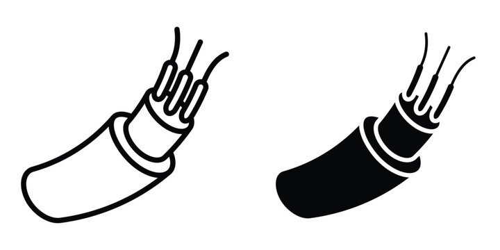 optic fiber cable icon design illustration drawings