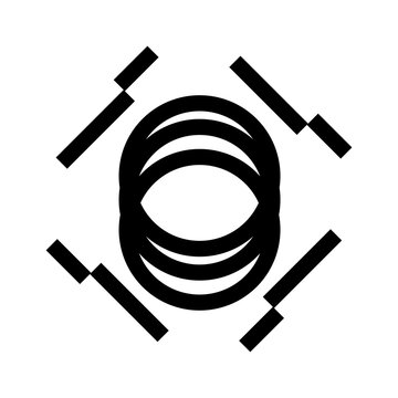 hazard symbol. Minimal CBRN icon. Radiation and biohazard warning symbol. Creative ilustration. pictograms