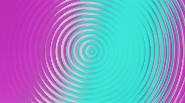 4K stock gradient background footage with a circle striped pattern with a fractal glass effect in blue and pink colors abstract design art texture